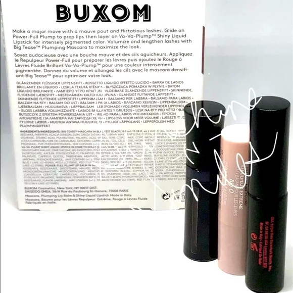 BUXOM Va-Va Plump DOLLY Liquid Lipstick + BIG O Balm + BIG TEASE Mascara 3Pc Set - Picture 2 of 7